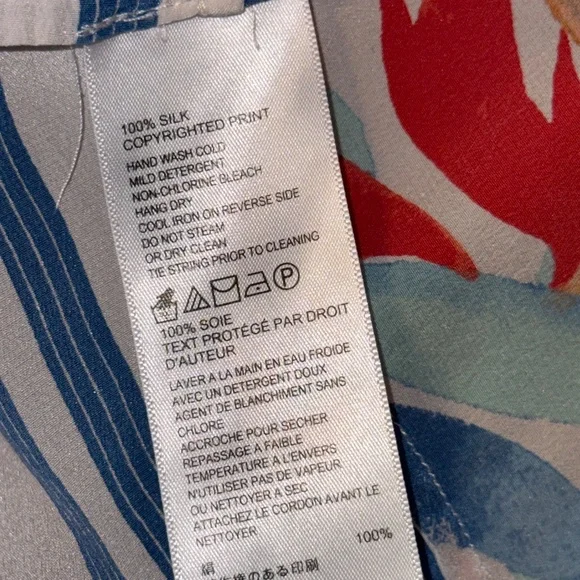 EUC Tommy Bahama 100% Silk Tropical Halter Sleeveless Blouse Size Large - Picture 3 of 6